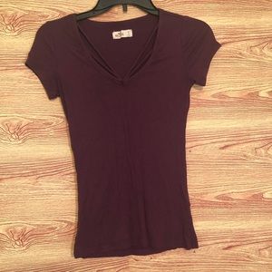 Hollister short sleeve purple sweater size small